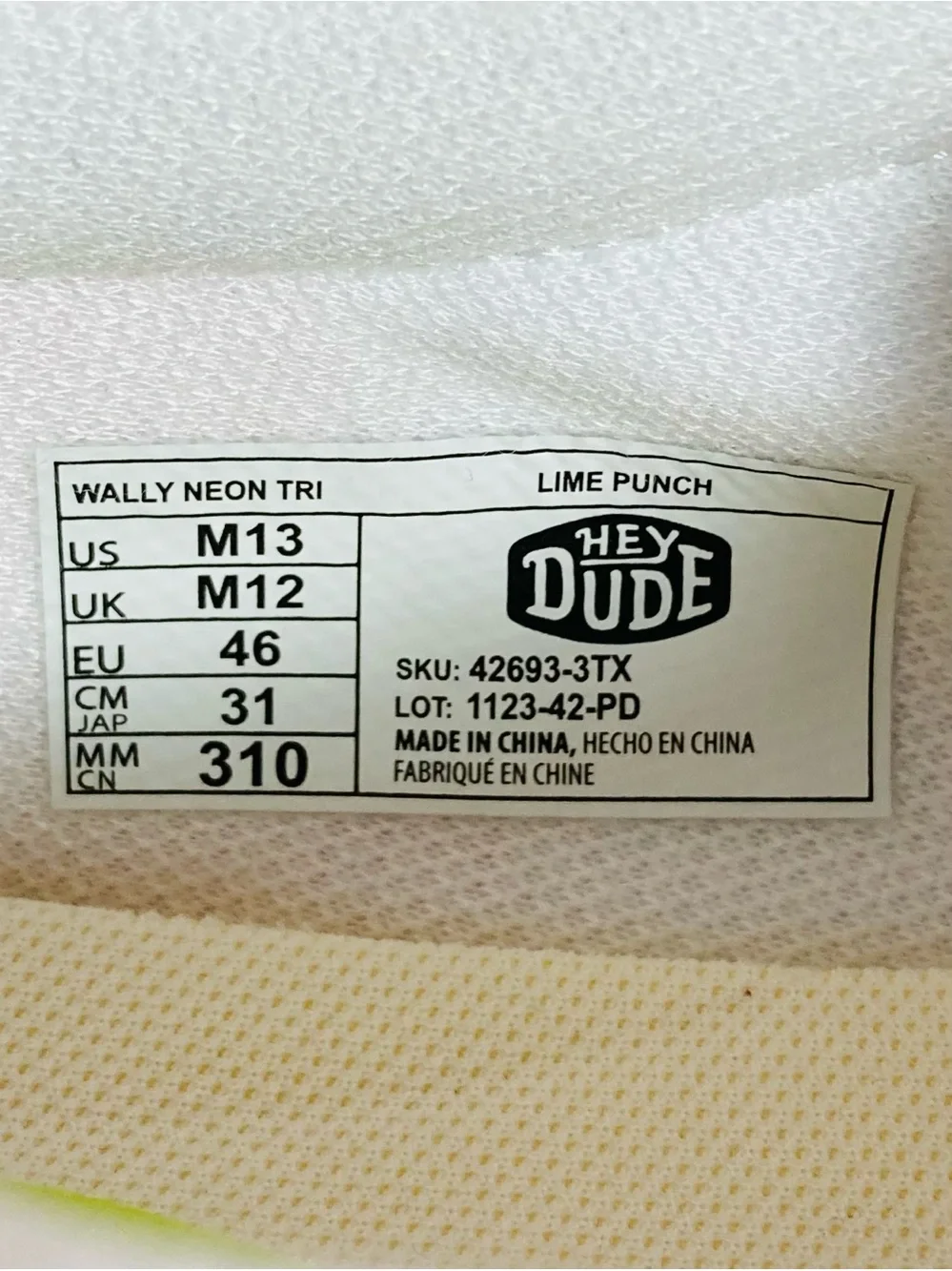 Hey Dude Wally Neon Slip-On Shoe Men’s Size 13 Lime/Punch